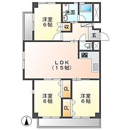 WESTCOURT 3LDKの間取図画像