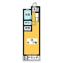 ハイツ島塚 ワンルームの間取図画像