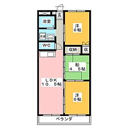 ロイヤル福光 3LDKの間取図画像