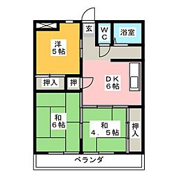 グリーンハイツ 3DKの間取図画像