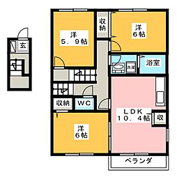 マニフィークKB 3LDKの間取図画像