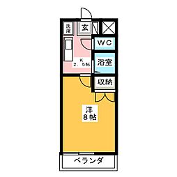 レスポワール中野 1Kの間取図画像