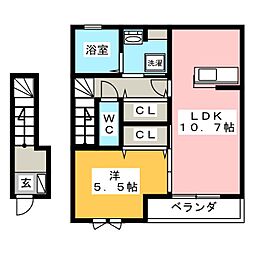 リクイーザクロノ 1LDKの間取図画像
