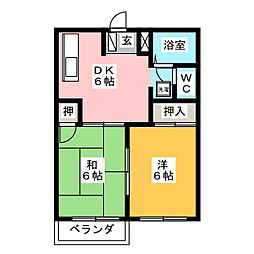 ハイツ169B 2DKの間取図画像