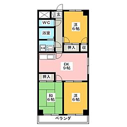 ダイアローグ3 3DKの間取図画像