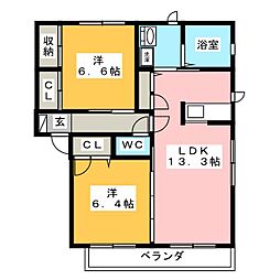 ブルームリーフ 2LDKの間取図画像