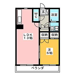 エステート小野B 1LDKの間取図画像