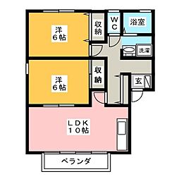 ハイカムールSUWAA棟 2LDKの間取図画像