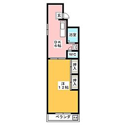 アオキハイツ 1DKの間取図画像