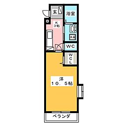 ALFOREST折立 1Kの間取図画像