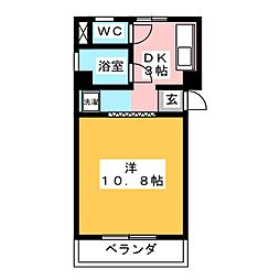 フジビル 1Kの間取図画像