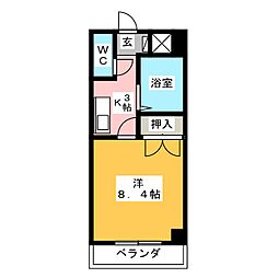 ケント・ハウス 1Kの間取図画像