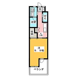 U・TOPIA40 1Kの間取図画像