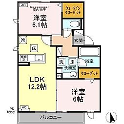 ルビーロマン 2LDKの間取図画像