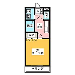 ドルチェアンステラ 1Kの間取図画像