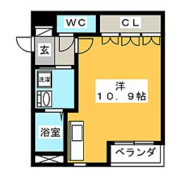 ブルーム ワンルームの間取図画像