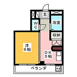 コーポ佐藤 4階1DKの間取り