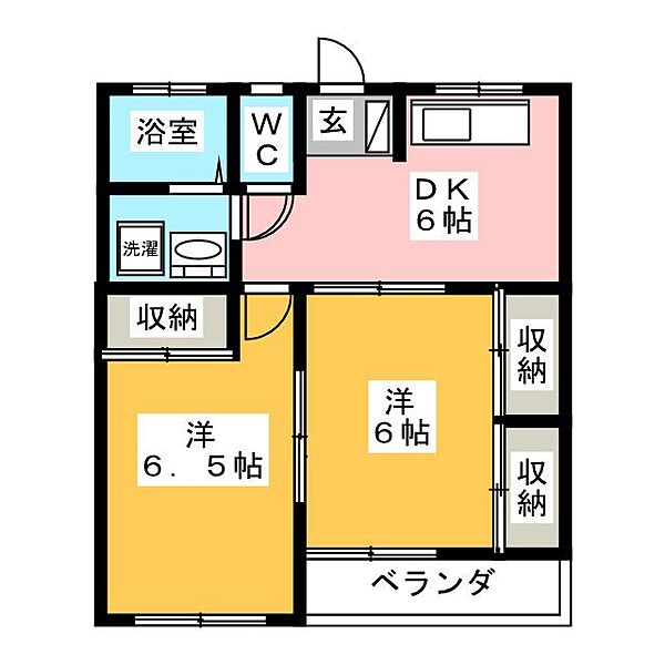 マスミハイツ ｜岐阜県岐阜市鏡島南１丁目(賃貸マンション2DK・1階・45.36㎡)の写真 その2