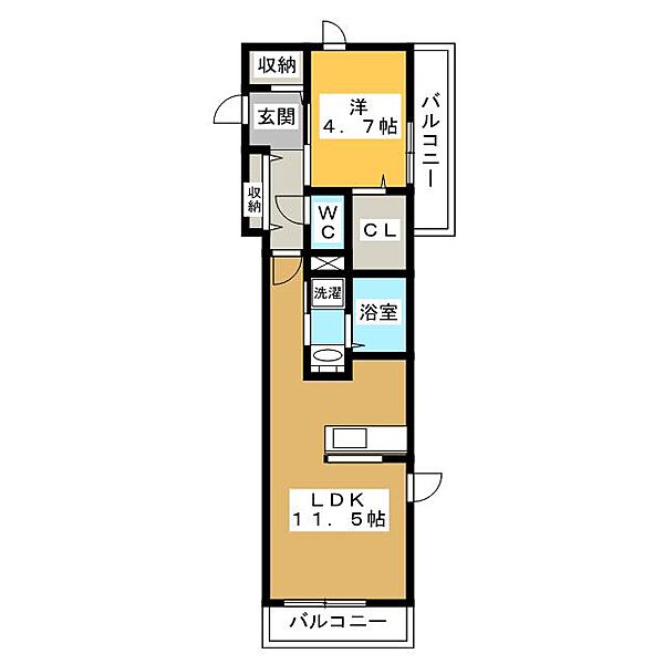 ヴェル　ドミール ｜岐阜県岐阜市住ノ江町２丁目(賃貸マンション1LDK・4階・44.12㎡)の写真 その2