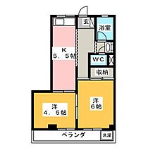 足立マンション  ｜ 岐阜県岐阜市長森本町２丁目（賃貸マンション2K・2階・38.38㎡） その2