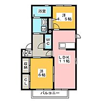 エクレールＢ  ｜ 岐阜県岐阜市岩地３丁目（賃貸アパート2LDK・2階・52.54㎡） その2