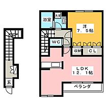 カレント  ｜ 岐阜県岐阜市芋島１丁目（賃貸アパート1LDK・2階・52.89㎡） その2