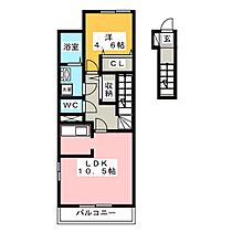 ルビー  ｜ 岐阜県岐阜市野一色５丁目（賃貸アパート1LDK・2階・42.89㎡） その2