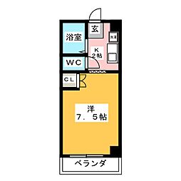 サンハイツＫ 3階1Kの間取り