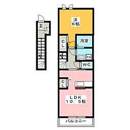 ルミエール 1LDKの間取図画像