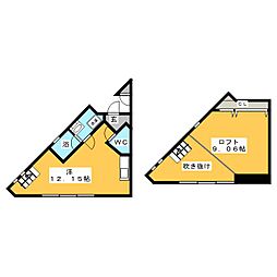 ディスティーノ野一色 1LDKの間取図画像