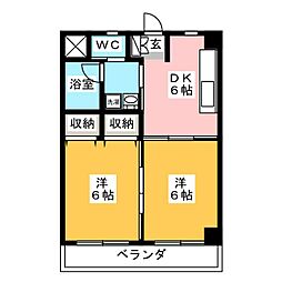 MAISONCOMFORT 2DKの間取図画像