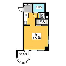 コーポラス山田 ワンルームの間取図画像