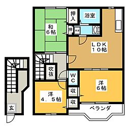 エクセラン 3LDKの間取図画像