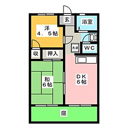 パナハイツ大名田 2DKの間取図画像