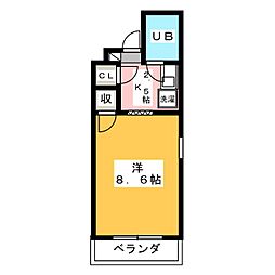 リエス岐阜元町 1Kの間取図画像