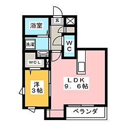 メゾン加納栄町通C 1LDKの間取図画像