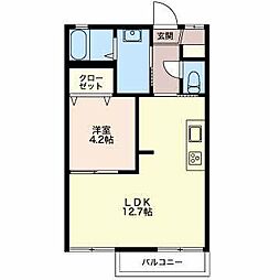 シャイン 1LDKの間取図画像