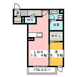 エクセレント33 1LDKの間取図画像