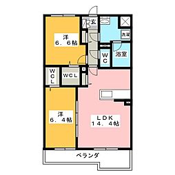 カンフリエ寿 2LDKの間取図画像