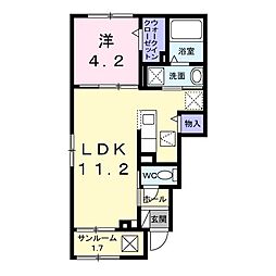 岐阜市高田3丁目アパート 1LDKの間取図画像