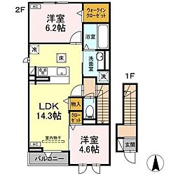 ARRIVO・E(アリーヴォ・イー) 1LDKの間取図画像