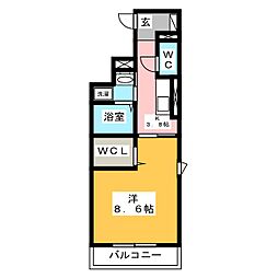 ガーデンテラス加納寿 1Kの間取図画像