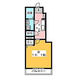 アジェラート15 1Kの間取図画像