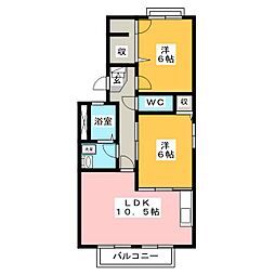 レジデンスC 2LDKの間取図画像
