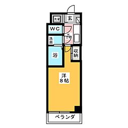 サニープレイス 1Kの間取図画像