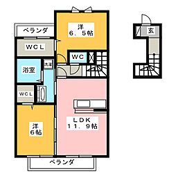 マイスター蔵前B棟 2LDKの間取図画像