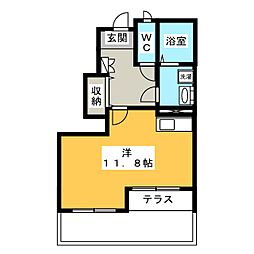 WING010 ワンルームの間取図画像