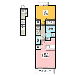 トゥインクル 1LDKの間取図画像
