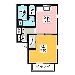 SUNSUN館 1DKの間取図画像