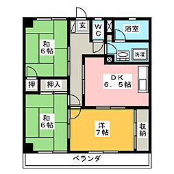 エステート上松 3DKの間取図画像